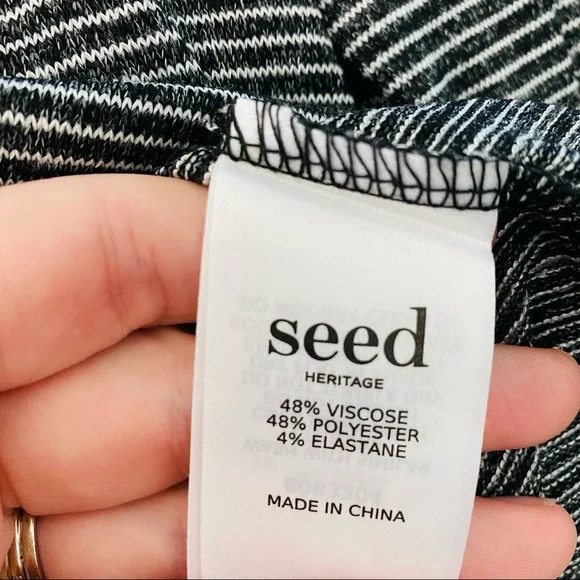 Seed Heritage black & white striped long sleeve batwing top size medium - Picture 5 of 7